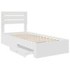 vidaXL Cadre de lit Blanc et Argent 75 x 190 cm Bois d'ing&eacute;nierie
