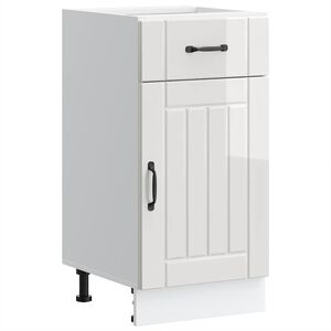 vidaXL Armoire de cuisine Lucca blanc brillant bois ing&eacute;nierie