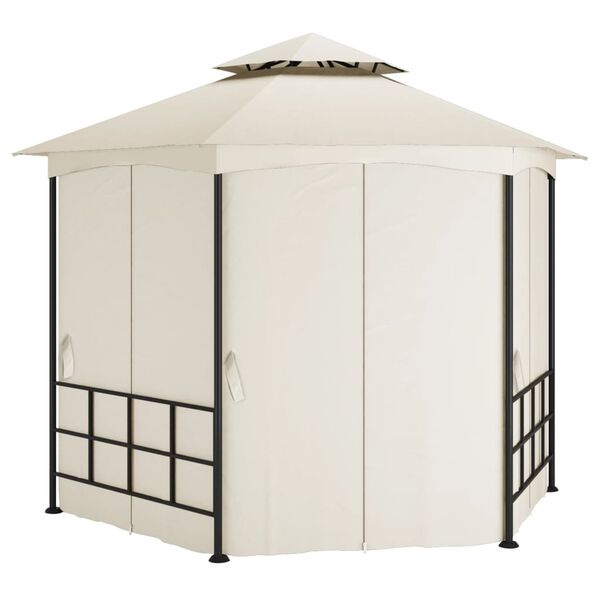 vidaXL Belv&eacute;d&egrave;re avec parois 3,1x2,7 m Cr&egrave;me