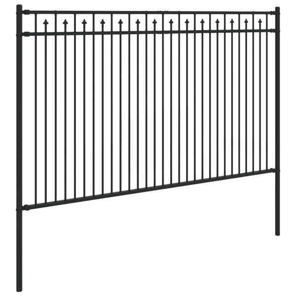 vidaXL Cl&ocirc;ture &agrave; pointe Noir 200 x 166 cm Acier enduit de poudre