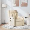 vidaXL Fauteuil de massage inclinable Crème Tissu