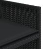 vidaXL Ensemble &agrave; manger de jardin 15 pcs coussins noir r&eacute;sine tress&eacute;e