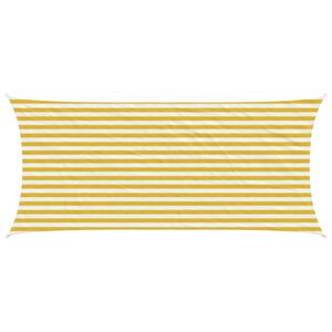 vidaXL Voile d'ombre Jaune et blanc 2 x 4,5 m HDPE