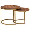 vidaXL Tables basses gigognes 2 pc Marron miel 50 x 50 x 40 cm