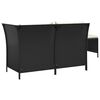 vidaXL Salon de jardin 3 pcs avec coussins Noir R&eacute;sine tress&eacute;e