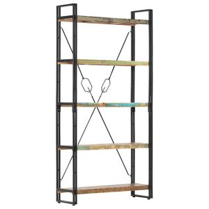 vidaXL Biblioth&egrave;que 5 niveaux 90x30x180 cm Bois solide de r&eacute;cup&eacute;ration