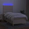 vidaXL Sommier &agrave; lattes de lit et matelas et LED Cr&egrave;me 80x200 cm Tissu