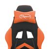 vidaXL Chaise de jeu avec repose-pied Noir et orange Similicuir