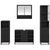 vidaXL Ensemble de mobilier de salle de bain 4 pcs Ch&ecirc;ne noir