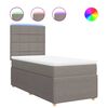 vidaXL Sommier &agrave; lattes de lit avec matelas Taupe 80x200 cm Tissu