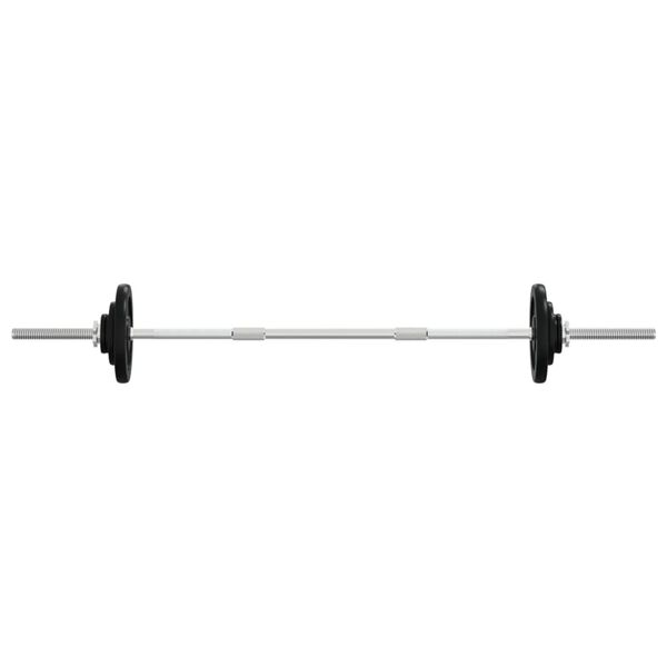 vidaXL Barre d'halt&egrave;res avec plaques 60 kg fonte