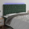 vidaXL T&ecirc;te de lit &agrave; LED Vert fonc&eacute; 200x7x118/128 cm Velours
