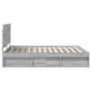 vidaXL Cadre de lit Gris Sonoma 150 x 200 cm Bois de pin massif