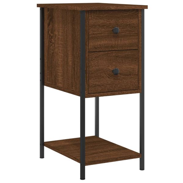 vidaXL Tables de chevet 2pcs ch&ecirc;ne marron 32x42x70cm Bois d'ing&eacute;nierie