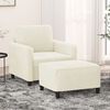 vidaXL Fauteuil avec repose-pied Cr&egrave;me 60 cm Velours