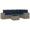 vidaXL Ensemble de canap&eacute; de jardin 6 pcs avec coussins gris r&eacute;sine tress&eacute;e