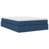 vidaXL Lit avec rangement et matelas Bleu 140 x 190 cm Polyester