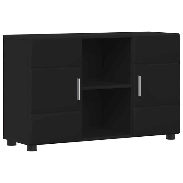 vidaXL Buffet FLORIN Noir 88,5 x 30,5 x 55,5 cm Bois d'ing&eacute;nierie