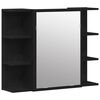 vidaXL Ensemble de mobilier de salle de bain avec &eacute;tag&egrave;re 4 pcs Noir