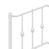 vidaXL T&ecirc;te de lit m&eacute;tal blanc 80 cm