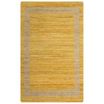 vidaXL Tapis fait à la main Jute Jaune 80x160 cm