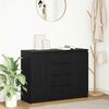 vidaXL Buffet avec tiroirs ch&ecirc;ne noir 100,5x35x76 cm bois d'ing&eacute;nierie