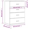 vidaXL Buffets 2 pcs noir 60x39x80 cm bois d&rsquo;ing&eacute;nierie