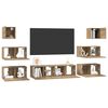 vidaXL Ensemble meuble TV 8 pcs Ch&ecirc;ne artisanal Bois d'ing&eacute;nierie