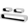 3 &Eacute;tag&egrave;re cubes suspendues MDF stockage livre/DVD blanc noir