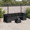vidaXL Salon de jardin 8 pcs avec coussins noir r&eacute;sine tress&eacute;e