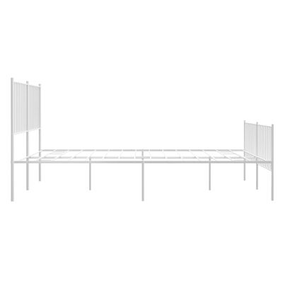 vidaXL Cadre de lit métal sans matelas et pied de lit blanc 140x200 cm