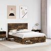 vidaXL Cadre de lit Ch&ecirc;ne fum&eacute; 150 x 200 cm Bois d'ing&eacute;nierie