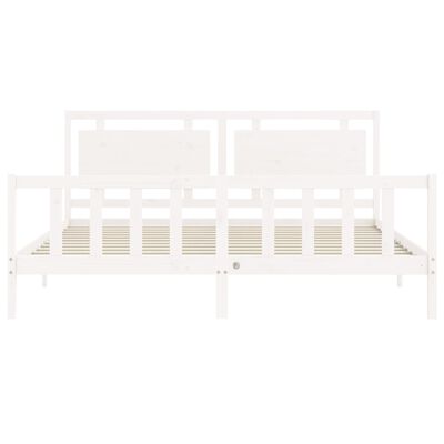 vidaXL Cadre de lit sans matelas blanc bois de pin massif