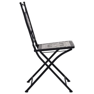 vidaXL Chaises de bistrot mosaïque lot de 2 Gris