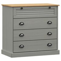 vidaXL Commode VIGO gris 80x40x76 cm bois massif de pin