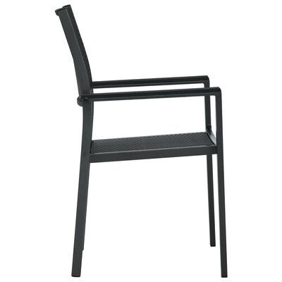 vidaXL Chaises de jardin lot de 2 Noir Plastique Aspect de rotin