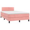 vidaXL Sommier &agrave; lattes de lit avec matelas Rose 120x200 cm Velours