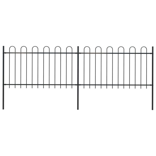vidaXL Cl&ocirc;ture de jardin avec arceau en acier 359 x 100 cm Noir