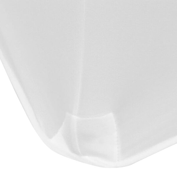 vidaXL Housses extensibles pour table 2 pi&egrave;ces 243 x 76 x 74cm Blanc
