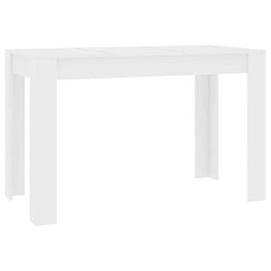 vidaXL Table &agrave; manger Blanc 120x60x76 cm Bois d'ing&eacute;nierie