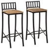 vidaXL Ensemble de bar 3 pcs bois de manguier brut massif et m&eacute;tal