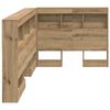 vidaXL T&ecirc;te de lit de rangement avec &eacute;tag&egrave;re Ch&ecirc;ne artisanal 90 cm