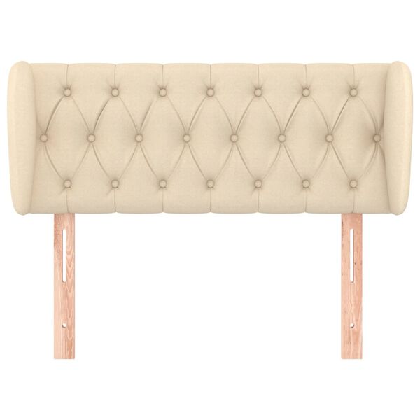 vidaXL T&ecirc;te de lit avec oreilles Cr&egrave;me 93x23x78/88 cm Tissu