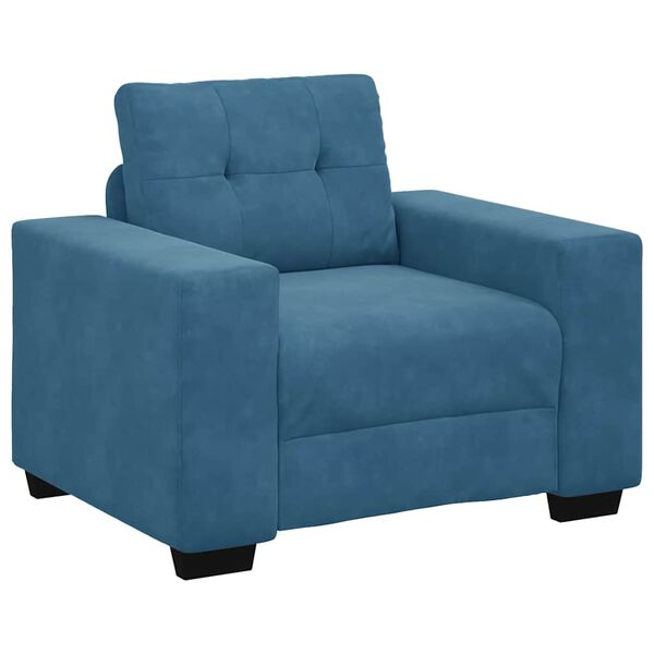 vidaXL Ensemble de Canap&eacute;s 3 pcs Bleu 221 x 80 x 80 cm Velours