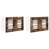 vidaXL Armoire suspendue 2 pc Ch&ecirc;ne fum&eacute; Bois d'ing&eacute;nierie