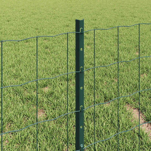 vidaXL Cl&ocirc;ture avec poteau Vert 0,4 x 50 m Acier et PVC