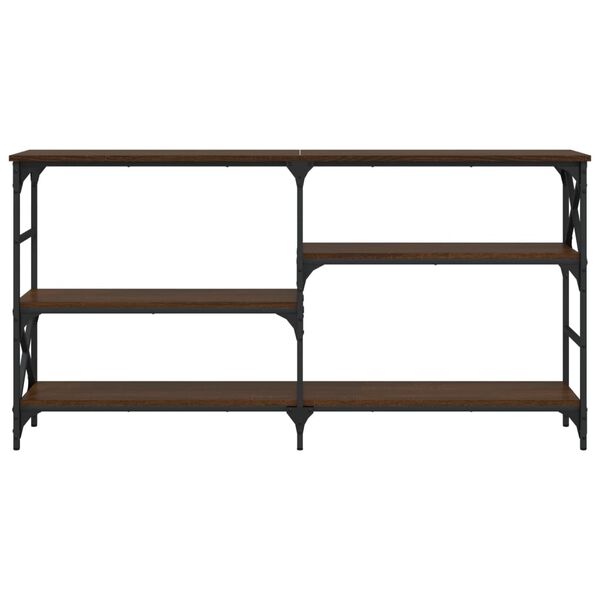 vidaXL Table console ch&ecirc;ne marron 150x29x76,5 cm bois d'ing&eacute;nierie