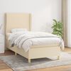 vidaXL Sommier &agrave; lattes de lit et matelas Cr&egrave;me 90x190 cm Tissu