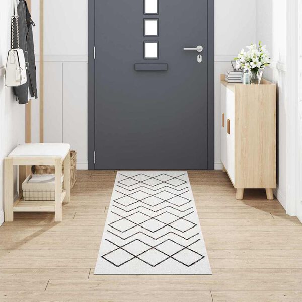 vidaXL Tapis de Cuisine Blanc 300 x 60 cm Velours