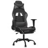 vidaXL Chaise de jeu avec repose-pied Noir et gris Similicuir